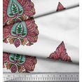 thumbnail image 3 of Soimoi Silk Fabric Leaves & Floral Block Fabric Prints by Yard 42 Inch Wide, 3 of 3