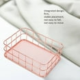 thumbnail image 4 of Desktop Metal Storage Basket Box Iron Grid Tray Net Bins Rose Gold Fruit, 4 of 7