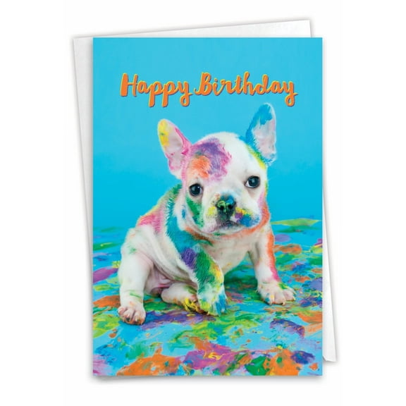 1 Birthday Card with Envelope - Dirty Dog sPuppy C7217ABDG