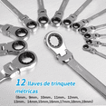 thumbnail image 2 of Juego de Llave Inglesa Combinada Tipo Matraca Ajustable Plata 12 Pzs, 2 of 5