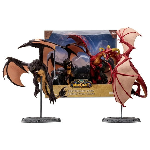 Red Highland Drake and Black Proto-Drake (World of Warcraft) 2-Pack - McFarlane Toys