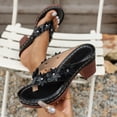 thumbnail image 6 of Mepaouo Summer Heeled Sandals for Women 2025 Orthopedic Dressy Chunky Heels Wedge Dressy Thong Flip Flops, 6 of 9