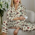 thumbnail image 6 of Disketp Insects A Pajamas Set Long Sleeve Sleepwear Womens Button Down Nightwear Pj Sets-{designName}-Small, 6 of 7