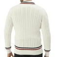 thumbnail image 2 of Men's Cable Knit V-Neck Sweater Long Sleeve Classic Fit Casual Pullover Top, 2 of 4
