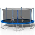 thumbnail image 2 of 14FT  Trampoline with Safety Enclosure Net, Heavy Duty Jumping Mat and Spring Cover Padding for Kids and Adults,  Large Trampoline with Ladder for Backyard Commercial Grade Roundness Outdoor ,Blue, 2 of 9