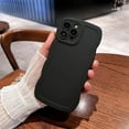 thumbnail image 3 of Case for iPhone 12 Pro Max Case, Wave Curly Frame Design for Women Girls, Cute Wavy Phone Case, Soft TPU SLiquid Silicone Camera Protection Phone Cover for iPhone 12 Pro Max, Black, 3 of 12