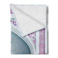 thumbnail image 2 of Moroccan Soft Flannel Fleece Throw Blanket, Old Fashion Ottoman Arch Door Surrounded by Digital Featured Geometry Motif, Cozy Plush for Indoor and Outdoor Use, 70" x 90", Mauve Grey, by Ambesonne, 2 of 5