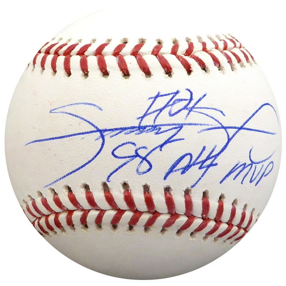Sammy Sosa Autographed Official MLB Baseball Chicago Cubs "98 NL MVP" Beckett BAS 148621