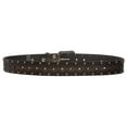 thumbnail image 4 of 1 1/2" Snap on Perforated Studded Vintage Embossed Solid Leather Jean Belt, 4 of 5