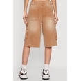 thumbnail image 4 of Women's Color Blocked Cargo Bermuda Denim Shorts, 4 of 4