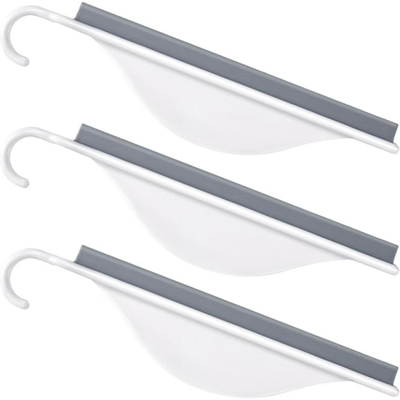 3 pcs Tiny Shower Mirror Squeegee for Bathroom, Window Squeegees for Shower Doors, White Window Wiper Scraper Cleaner Tool, All-Purpose Cleaning Tool for Window, Door, Coutertop, Mirror