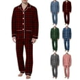 thumbnail image 2 of YAYUBA Matching Holiday Family Pajama Sets Mens Plaid Pajama Set, Soft Print Pajamas for Men, Lightweight Warm PJS with Pockets,Pink,S, 2 of 4