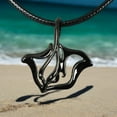 thumbnail image 2 of "Ray" Stingray Ocean Theme Sea LIfe Pewter Pendant Necklace Hematite Finish, 2 of 9