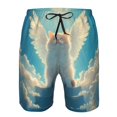 thumbnail image 4 of Yiaed Sunshine Cute Winged Cat Print Men's Swim Trunks with Lining Quick Dry Sports Shorts Beach Shorts Boardshorts-Small, 4 of 5