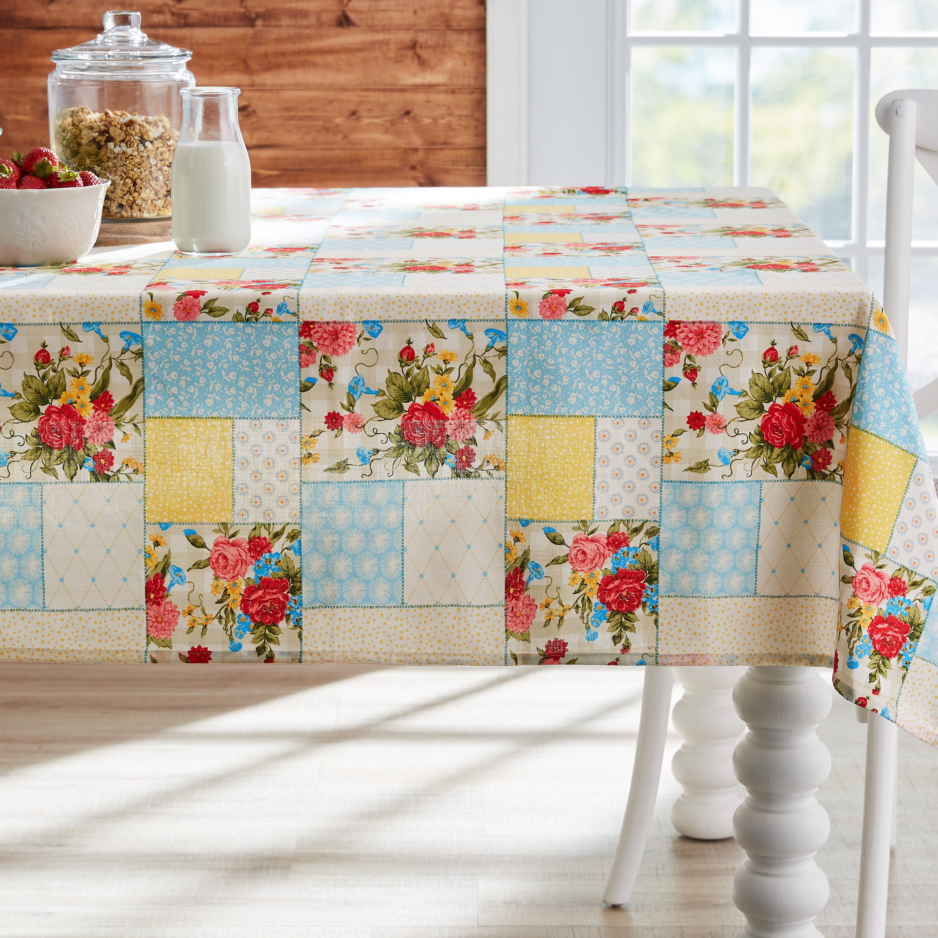 The Pioneer Woman Sweet Rose Tablecloth, Multicolor, 60"W x 84"L