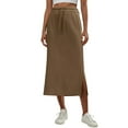 thumbnail image 2 of Nestiefly Womens Side Slit Maxi Skirts Elastic High Waisted Drawstring Casual Long Sweat Skirts, 2 of 7