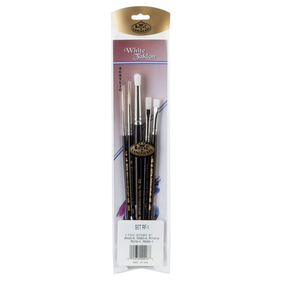 Royal & Langnickel White Taklon™ 5pc Fabric Painting Brush Set #1
