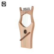 Walter.t 10-String Wooden Lyre Harp Nylon Strings Rosewood Topboard Rubber Wood Backboard String Instrument with Carry Bag WH01