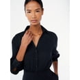 thumbnail image 3 of Scoop Women's Collared Shirt Dress with Long Sleeves, 3 of 5