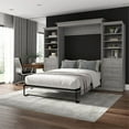 thumbnail image 2 of Bestar Versatile Engineered Wood Queen Murphy Bed & 2 Organizers/Drawers - Gray, 2 of 12