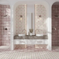 Faenza 8x8 White Pink Porcelain Square Motif Wall and Floor Tile (6.46 sq ft/case) - 15 Pack
