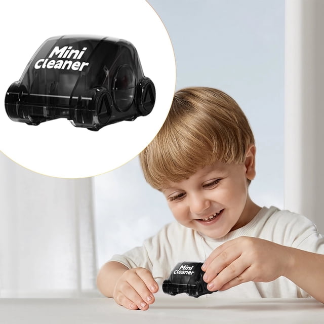 Car Shaped Mini Vacuum Cleaner, Cordless USB Rechargeable Desktop & Keyboard Dust Cleaner Portable Cleaning Tool for Home, Car and Office (Black)