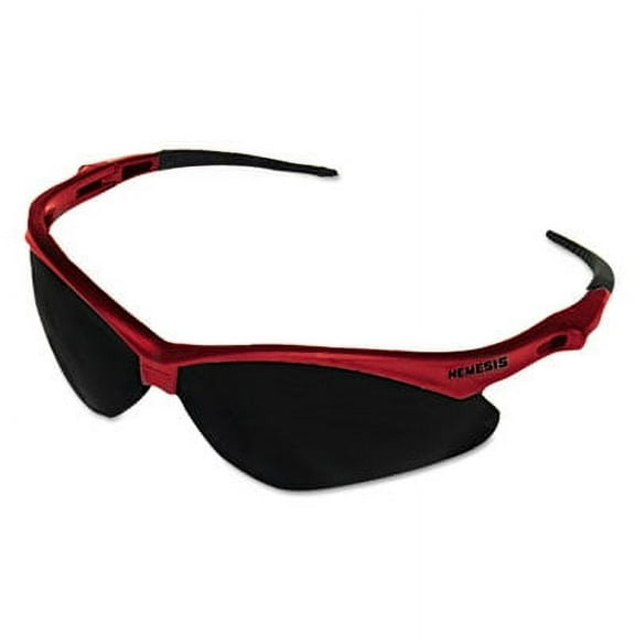 Kimberly-Clark 22611 Nemesis Safety Glasses, Red Frame, Smoke Lens