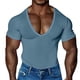 thumbnail image 1 of pstuiky Camisa de manga corta para hombre, Pijama deportivo de verano para hombre, camiseta informal de manga corta con cuello en V y cremallera camisetas de hombre xl, 1 of 2