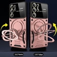thumbnail image 2 of for Samsung Galaxy S22 Ultra Case with 360° Rotatable Invisible Ring Stand, Large Window Design Compatible with Magsafe, -Grade Protection Shockproof Phone Cover for Women Men, Pink, 2 of 7
