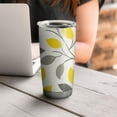 thumbnail image 4 of 20 Oz Yellow and Gray Leaves Modern Art Coffee Tumbler Double Wall Insulated Stainless Steel Water Bottle | Metal Reusable Thermoses Flask with Cup Cap | Leak & Sweat Proof with Anti-Dust Lid, 4 of 7