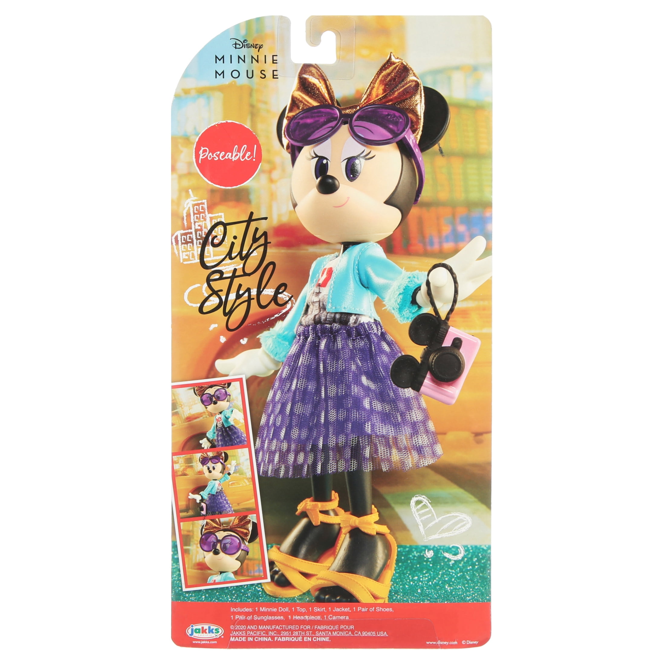 Jakks Disney Minnie Mouse City Style Poseable Fashion Doll 9" 3 for sale online