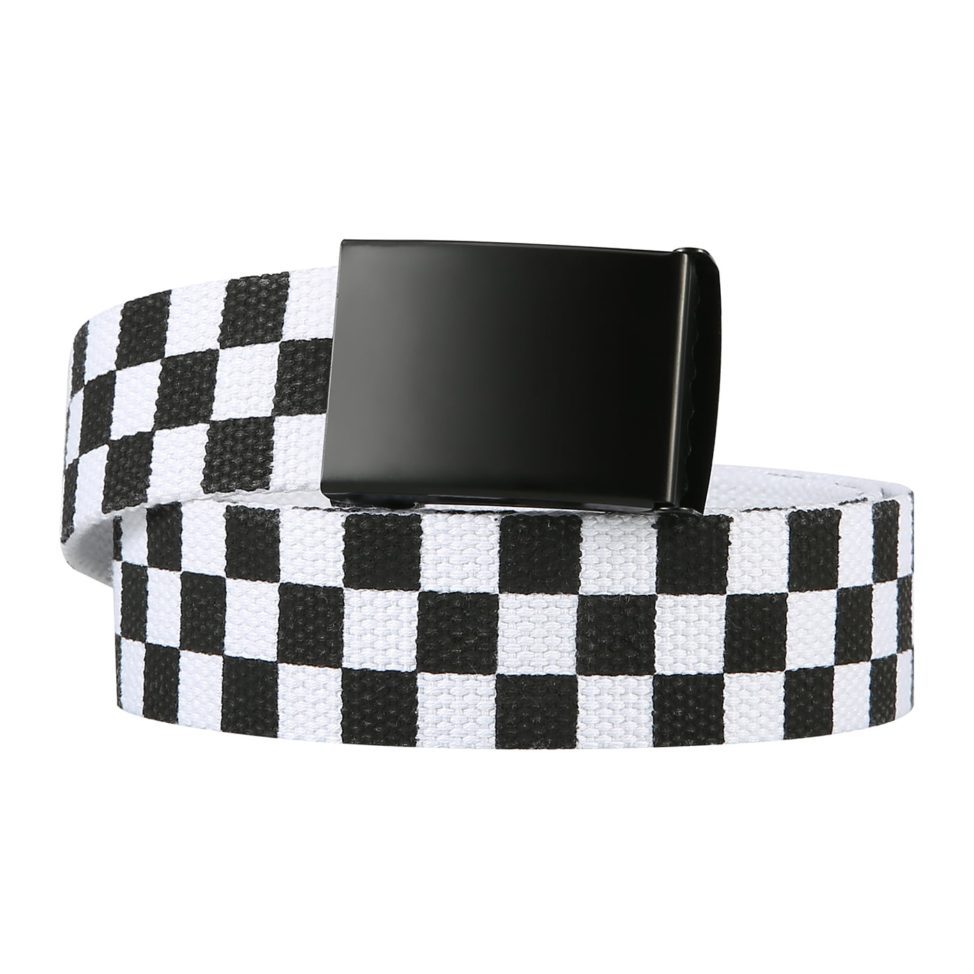 Mens Womens Adult Unise Black and White Checker Belt Buckle