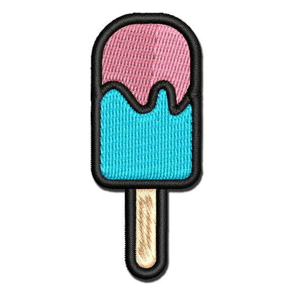 Popsicle Ice Cream on Stick Summer Applique Multi-Color Embroidered Iron-On Patch - 2.5 Inch Small