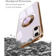 thumbnail image 5 of Compatible with iPhone Xs X Case [Magnetic Back] Slim Thin with Ring 360°Finger Stand Metal Electroplated Frame Full Body Shock-Absorption Bumper Soft Flexible Tup Mobile Covers-Purple, 5 of 16