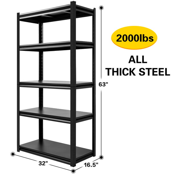 Raybee Metal Shelving Units For Garage, White Metal Garage Shelving Unit