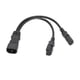 thumbnail image 2 of Cable divisor de alimentación seguro IEC320 C14 a C15 doble, macho a hembra, para lámpara de escritorio, impresora y proyector, 100-250 V, 12,6 pulgadas, 2 of 14