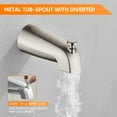 thumbnail image 7 of Brushed Nickel Tub Shower Faucet Set Complete with 8-Inch Rainfall Shower Head and Tub Spout Included Shower Valve Tub Shower Trim Kit Brushed Nickel, 7 of 7
