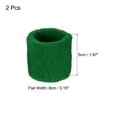 thumbnail image 2 of Uxcell 8x5cm Sport Wrist Bands Terry Absorbent Athletic Sweatband, Dark Green 2 Pack, 2 of 6