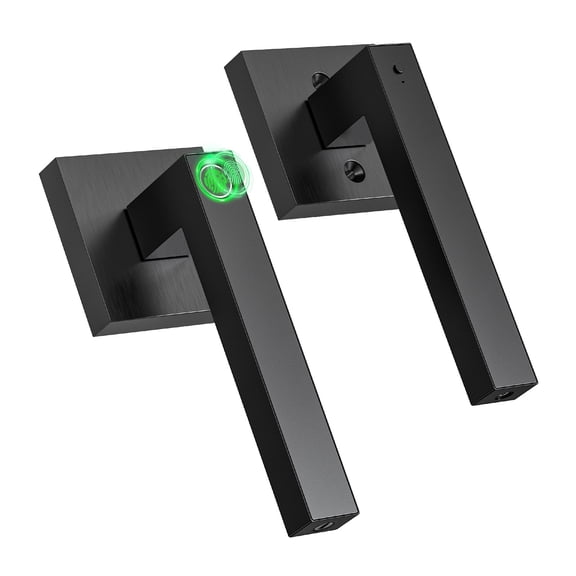 IRONZON Fingerprint Door Lock Biometric Door Lock Smart Door Knob Gate Locks Left-Right Adjustable Handle Keyless Entry Door Lock for Bedroom Hotel Warehouse Office F180B