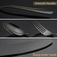 thumbnail image 3 of 20 Piece Silverware Set Service for 4, Stainless Steel Flatware Set, Mirror Polished Cutlery Utensil Set, Durable Home Kitchen Eating Tableware Set, Fork Knife Spoon Set, Dishwasher Safe, Black, 3 of 6