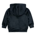 thumbnail image 4 of Abcomgle Girls 2 Piece Outfits Size 7/8 Velour Full Zip Long Sleeve Girls Zip Up Hoodie and Fluffy Sweatpants Casual Girls' Clothing Sets,9-10 Years Black, 4 of 5
