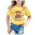 thumbnail image 4 of XEGLSBU Girls Short Sleeve Shirts Size 6 Valentine's Day Children's Short Sleeve Top Printed T Shirt Casual Shirt Yellow Size 3-4 Years, 4 of 4