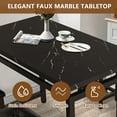 thumbnail image 2 of Black Marble Dining Table Set for 4, BTMWAY High Top Bar Table Set with Upholstered Stools, Counter Height Dining Table and Chairs Set for Kitchen, Metal Frame Breakfast Nook Table Set, N240, 2 of 9