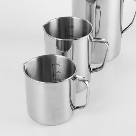 

Baluue Measuring Cup Laboratory Stainless Steel Cups Chemistry Class Graduated Beakers 500Ml