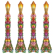 Beistle Luau 3D Tiki Torch Prop Decorations - 4' - Multicolor - Pack of 4