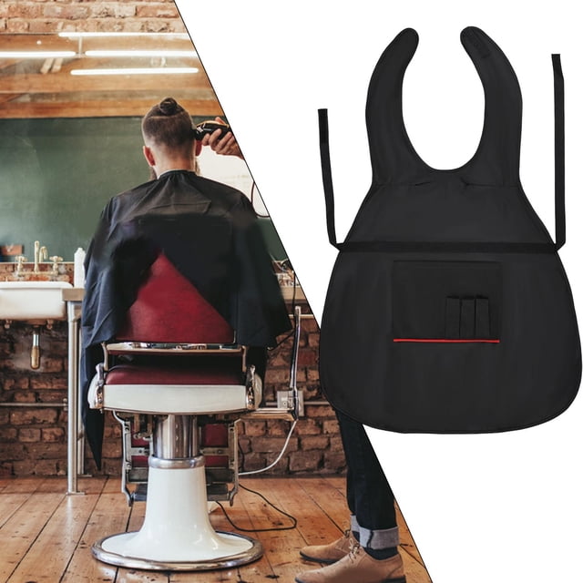 Delantal de Peluquería Yinane Accesorio Cómodo Práctico Duradero Negro para Cortar y Teñir