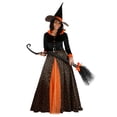 thumbnail image 3 of Sparkling Orange Witch Adult Costume, 3 of 3