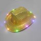 thumbnail image 1 of Sombrero de mezclilla luminoso con lentejuelas occidentales, sombrero de vaquera con ala de lentejuelas iluminada, sombrero de fieltro con tiara LED para mujer, disfraz de Halloween para despedidas, 1 of 5