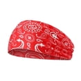 thumbnail image 2 of Unisex Paisley Sports Headbands with Moisture Wicking Fabric and Non-Slip Design Featuring Wide Elastic Bands H, 2 of 3