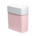 thumbnail image 1 of Bote de basura ABEETE Bathroom de 12 litros con tapa de plástico rosa, 3.2 galones, 1 of 9